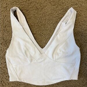 White V-Neck Crop Top